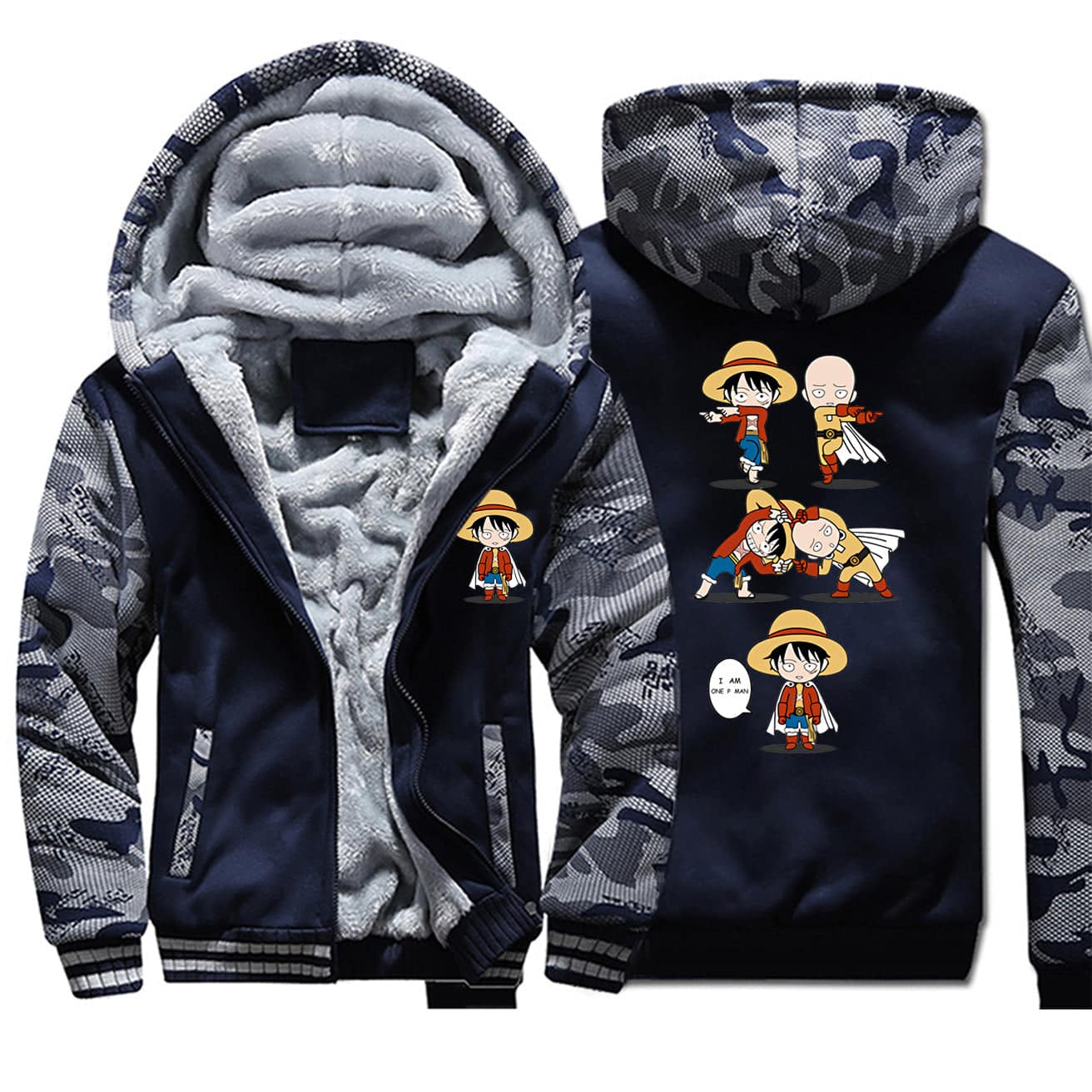 One Punch Man Saitama Luffy Fleece Jacket