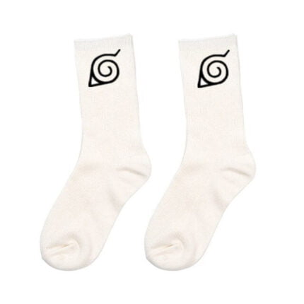 Konoha White Naruto Akatsuki High Original Socks Men Women Adult