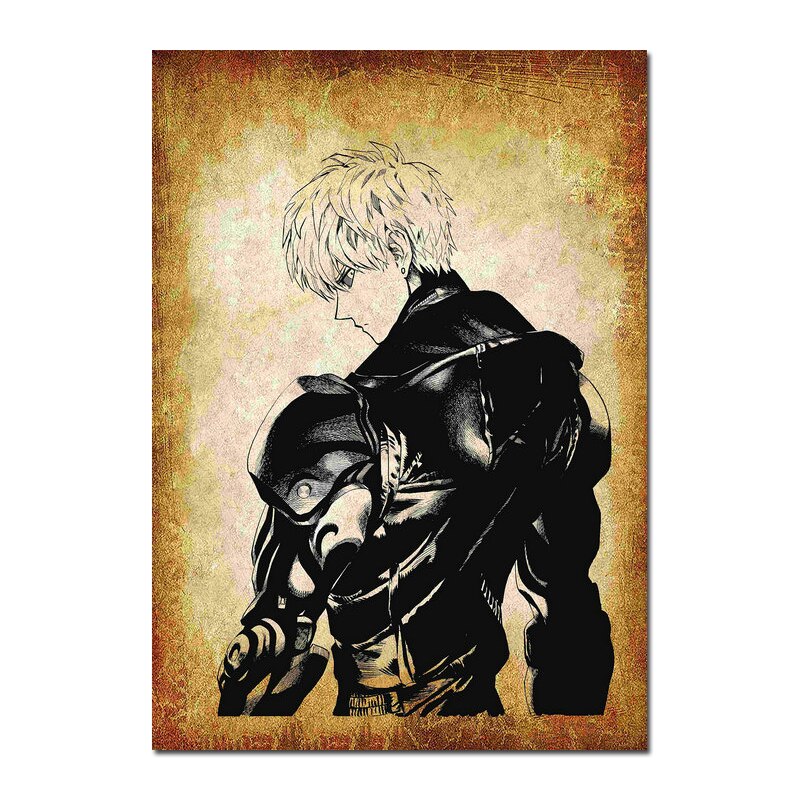 One Punch Man Poster Featuring Genos In Demonic Armor.