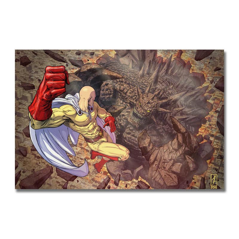 Canvas Poster One Punch Man Saitama Vs Monster Season 2