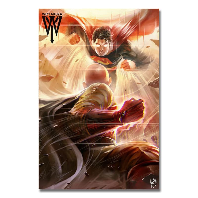 Canvas Poster One Punch Man Saitama Vs Superman