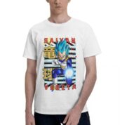 Vegeta Blue Dragon Ball Manga Flocked Adult Men's Women's Short Sleeve T-shirt