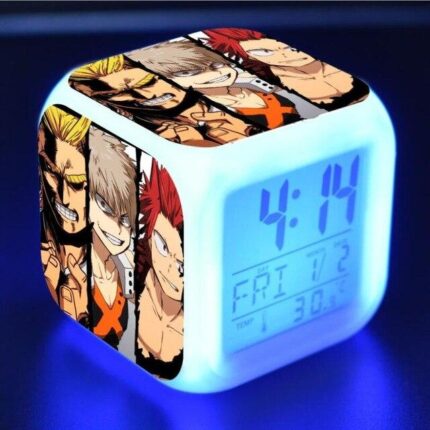 My Hero Academia Alarm Clock Featuring All Might, Katsuki, And Eijiro.