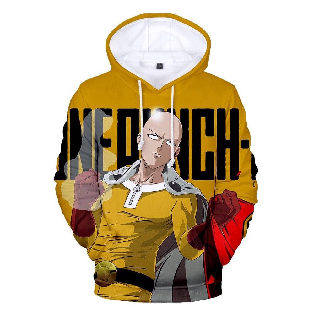 One Punch Man Saitama Sweatshirt With Shiny Skull