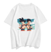 Goku And Gohan Dragon Ball Flocked Adult Men Women Short Sleeve T-shirt