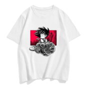 Goku Magic Cloud Dragon Ball Flocked Adult Men's Women's Short Sleeve T-shirt