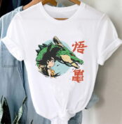 Goku & Shenron Dragon Ball Flocked Adult Men Women Short Sleeve T-shirt