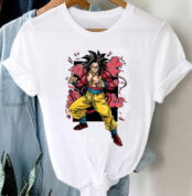Goku Ssj4 Dragon Ball Flocked Adult Men Women Short Sleeve T-shirt