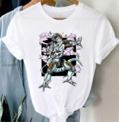 Men's And Women's Short Sleeved Mech Freezer Dragon Ball Flocked T-shirt