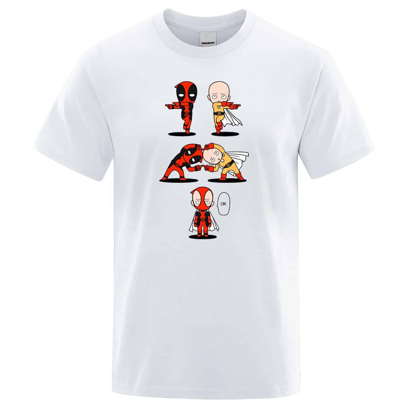 T-shirt One Punch Man Fusion Saitama Deadpool