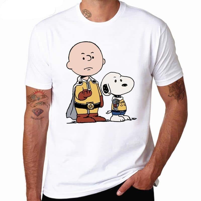 T-shirt One Punch Man Saitama Snoopy