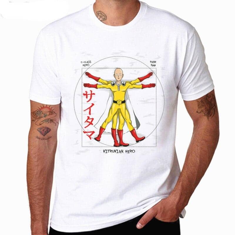 One Punch Man Saitama Vitruvian T-shirt