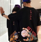 Oversized Son Goku T-shirt With Manga Dragon Ball Z Short Sleeves For Adult Men And Women, Flocked